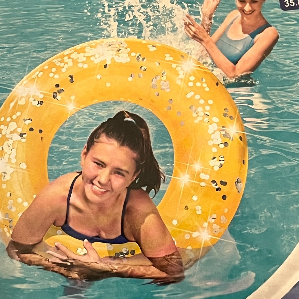 NEW H2O GO! Glitter Swim Ring – Bestway – Gold Sparkle Pool Float